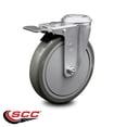 thumbnail image 2 of 6 Inch Gray Polyurethane Wheel Bolt Hole Caster with Total Lock Brake SCC, 2 of 2