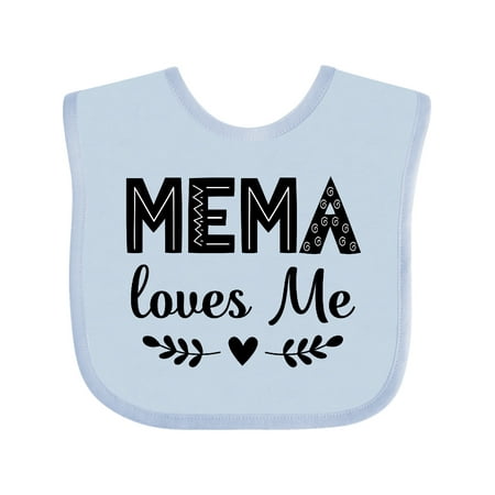 

Inktastic Mema Loves Me Baby Clothes Gift Baby Girl Bib