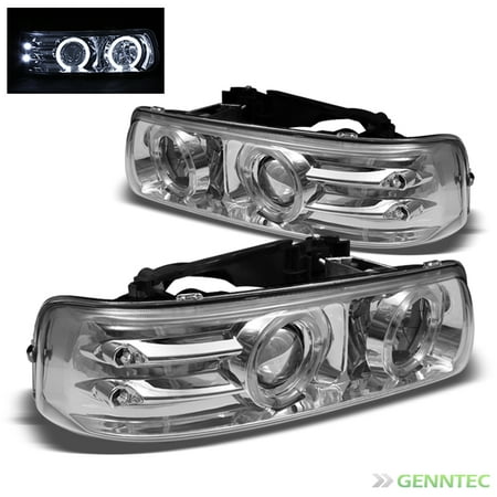 Chevy Silverado Tahoe Suburban Halo Led Projector Headlights Head Chevy Silverado Tahoe Suburban Halo Led Projector Headlights Head Lights Pair L R 1999 2000 2001 2002 2003 2004 2005