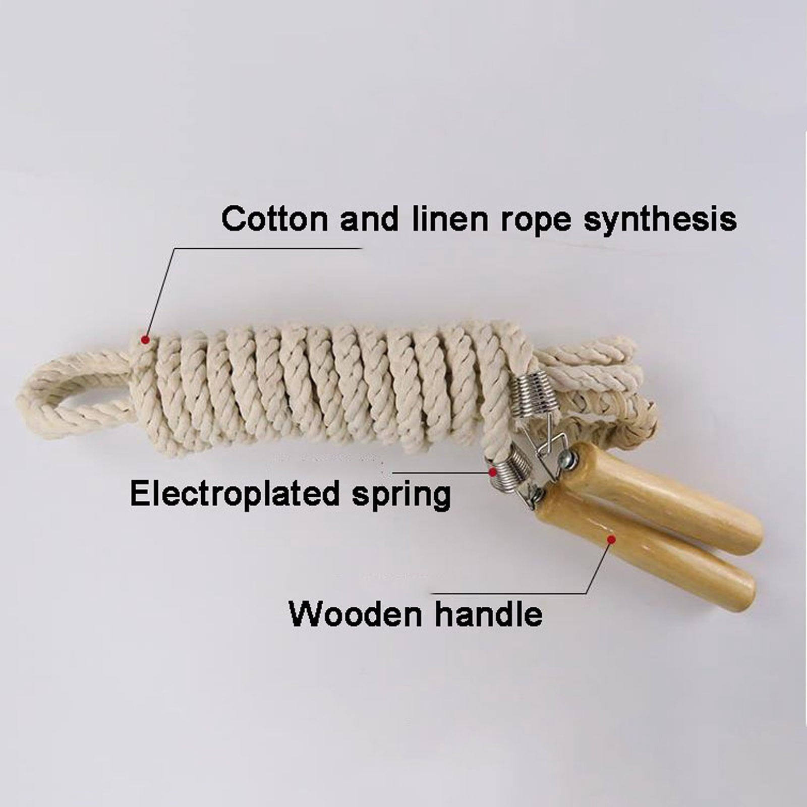 Multi Player Linen Jump Rope, Thick Wooden Handles, Multiple Length Options, Durable Linen Rope, Collective Swinging Rope for School Events, Group Sports, Outdoor Activities & Team Games