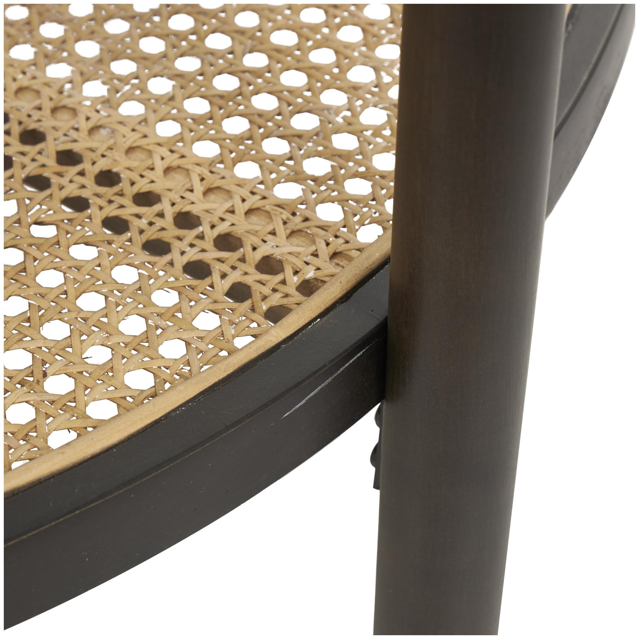 DecMode 34" x 17" Brown Rattan Coffee Table with Pressed Tempered Glass Top, 1-Piece
