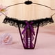thumbnail image 2 of Gibobby Tangas de sexy mujer Bragas sexis de malla con borlas y para mujer, bragas caladas, bragas con cordones de ganchillo, tangas, lencería de G, ropa interior(Morado,G), 2 of 3