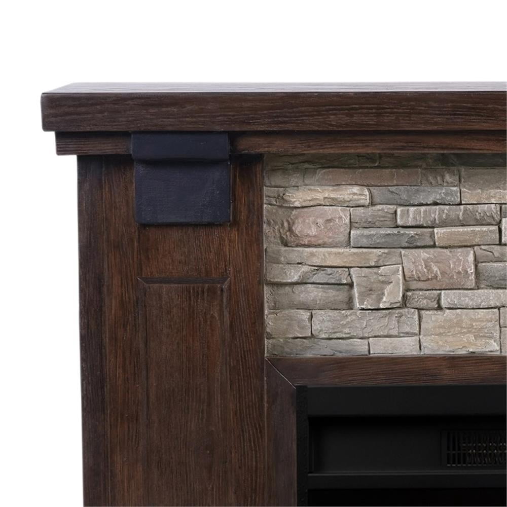 LIVILAND 48" Magnesium Oxide Freestanding Electric Fireplace - Brown