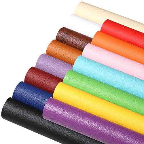 Picheng Solid PU Synthetic Faux Leather Sheets 15pcs/Set 8.2 x