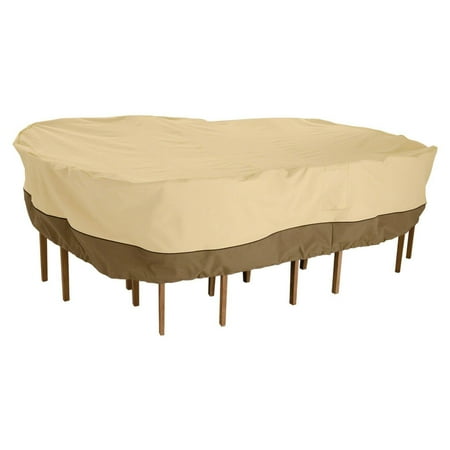 Classic Accessories Veranda Water-Resistant 88 Inch Rectangular/Oval Patio Table & Chair Set Cover
