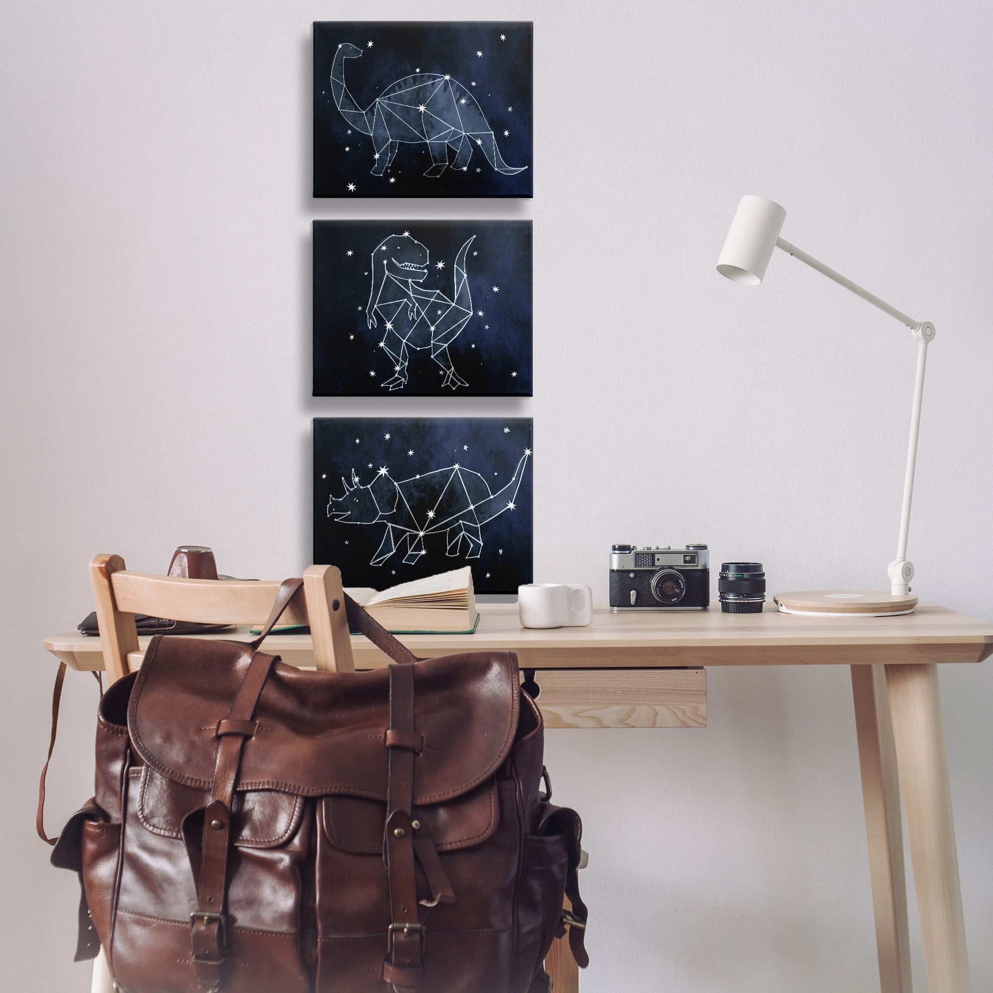 Stupell Industries Night Sky Dinosaur Constellations Outer Space Canvas Wall Art by Daphne Polselli