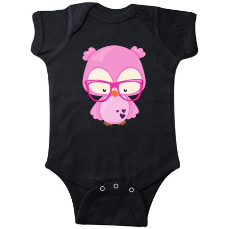 

Inktastic Valentine s Day Owl Pink Owl Glasses Hearts Gift Baby Boy or Baby Girl Bodysuit