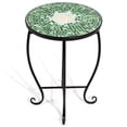 thumbnail image 4 of Topbuy Outdoor Plant Stand Top Round Accent Steel Table Garden Green, 4 of 8