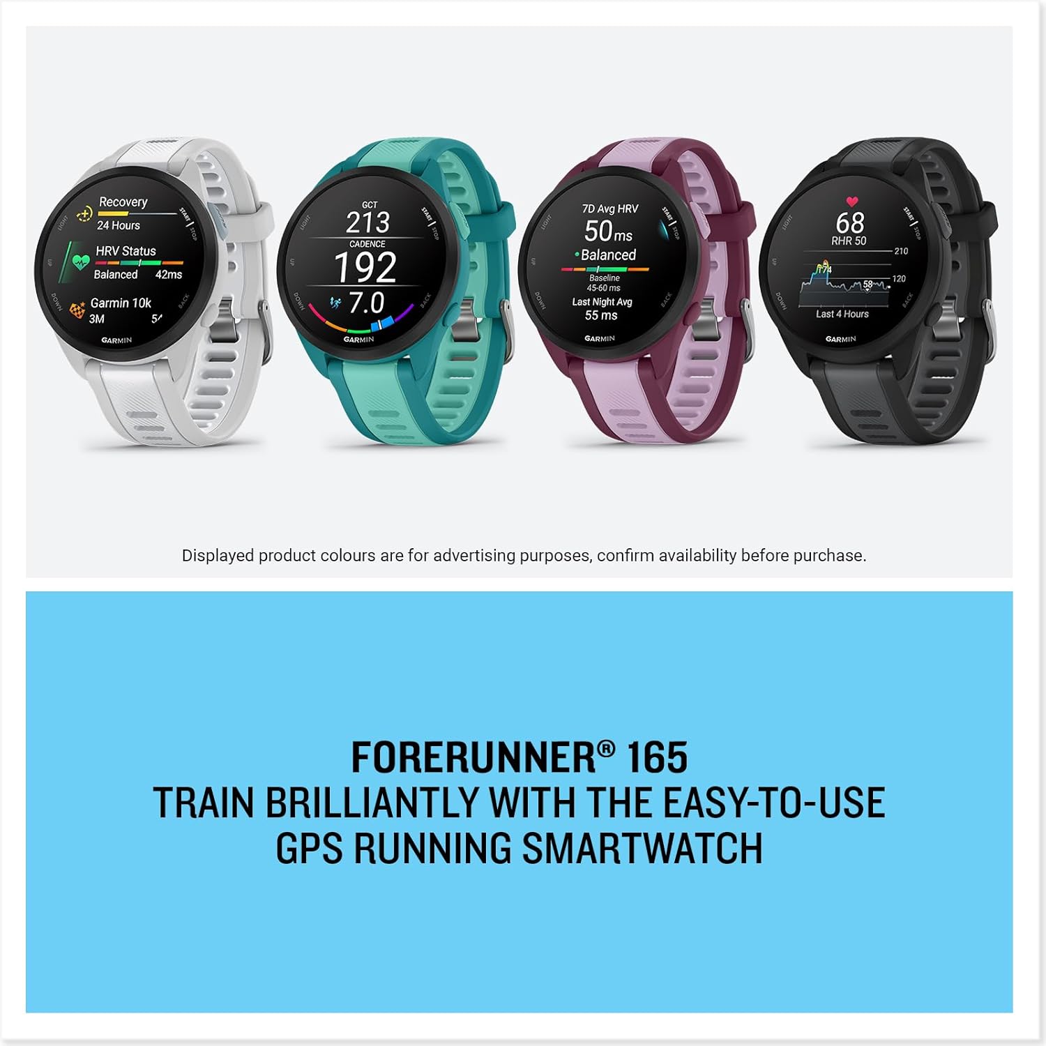 GARMIN Forerunner GPS 30.48mm Black Fiber-Reinforced Polymer Case with Black Watch Band, 1 Pack
