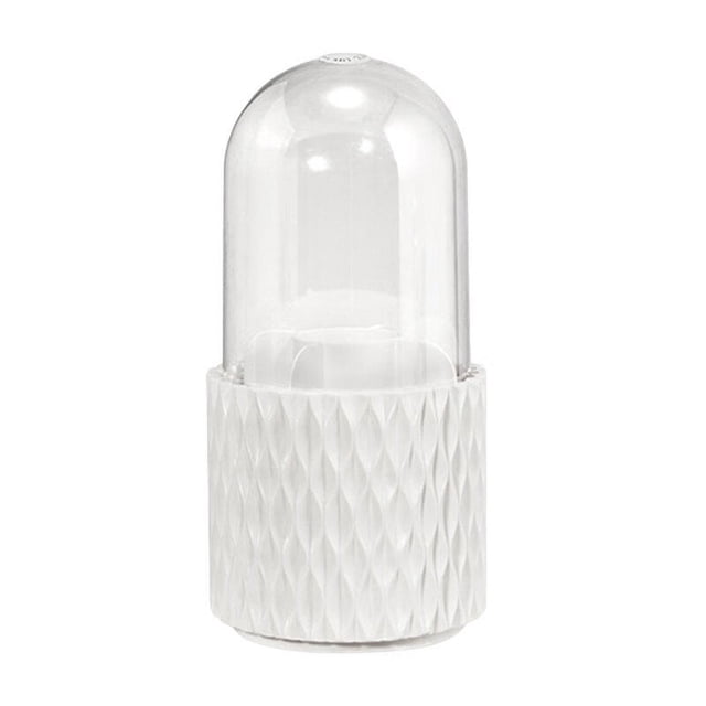 Maquillage Pot de Brosse de Maquillage Boîte à Brosse avec Couvercle Anti-Poussière Visible 360 Degrés Rotation Commode Table de Maquillage Brosse 5 Grilles Boîte de Rangement Fournitures à la Maison