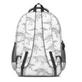 thumbnail image 3 of Dinosaur and Skeleton White Pattern Backpack for School, Cute School Bag with Adjustable Shoulder Straps and Padded Back, 16.9"x12.6"x5.9", 3 of 5