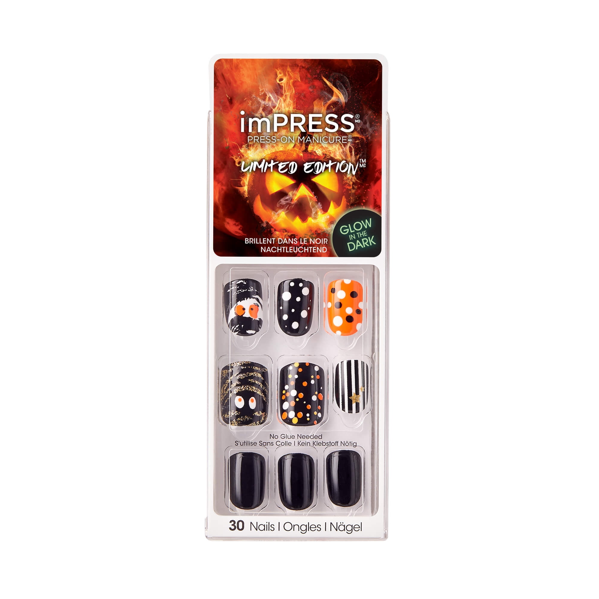 Impress Press On Manicure Kit Halloween Designs In Barely Scared Walmart Com Walmart Com