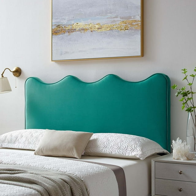 Modway Athena Tête de Lit Simple en Velours de Performance, Turquoise