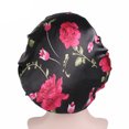 thumbnail image 2 of Women Satin Night Sleep Cap Hair Bonnet Hat Silk Head Cover Wide Elastic Band, 2 of 4