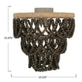 thumbnail image 2 of Creative Co-Op 3-Tier Draped Wood Bead Semi-Flush Mount Chandelier, Dark Gray, 2 of 7