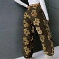 thumbnail image 4 of Women's Cute Teddy Bear Plush Pajama Pants, Soft Fleece-lined Warm Comfortable Plush Pants, Casual Lounge Wear,Coffee,XL, 4 of 8