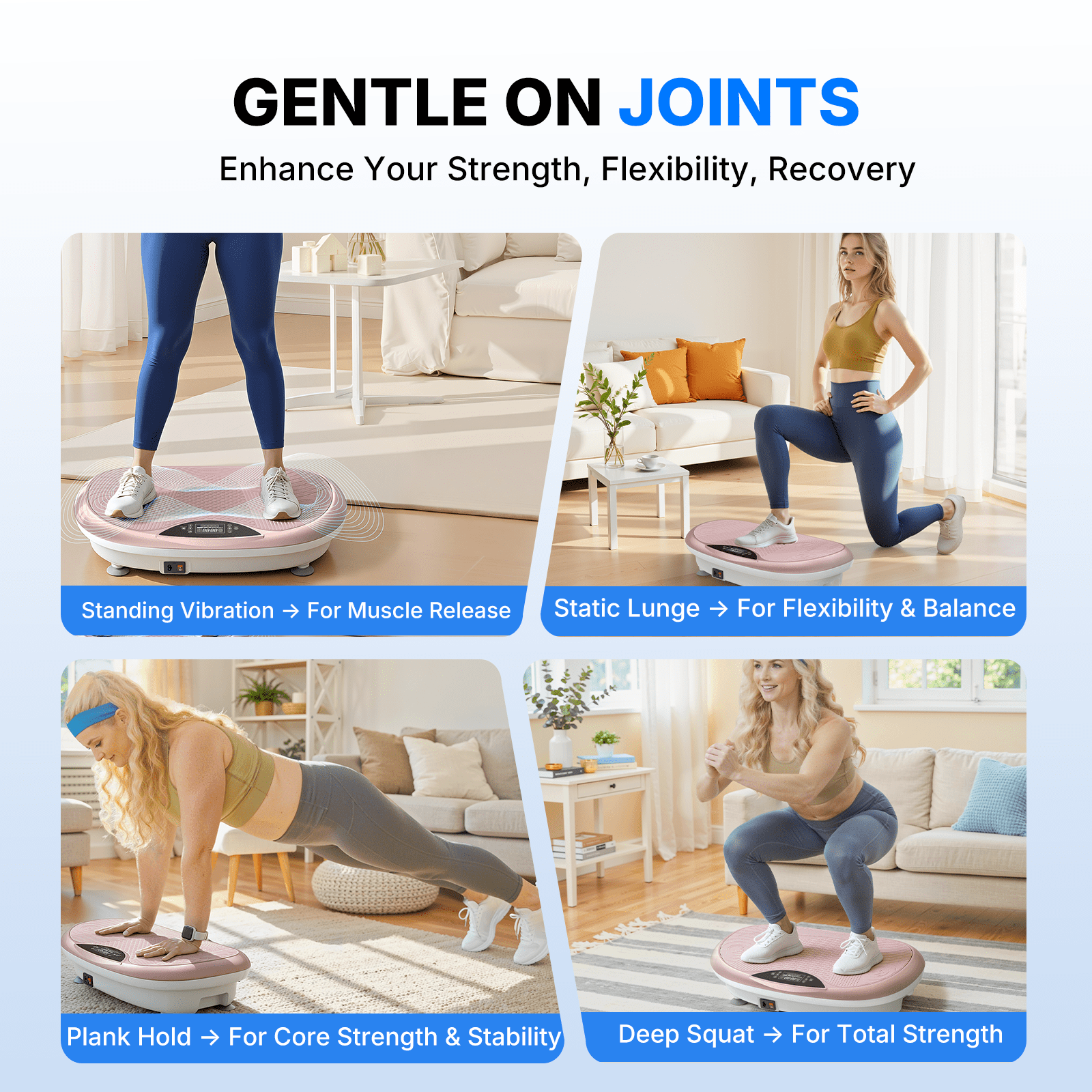 MERACH 4D Vibration Plate Exercise Machine, 120 Speed Levels, 440W Motor, Full Body Vibration Platform with Bluetooth Speaker, LED Lights, Resistance Bands, 440 lb Capacity
