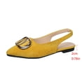 thumbnail image 5 of Women's Summer Dress Flats - Comfortable Pointed Toe Ballet Shoes for Woman - Soft Suede Slingback Flats Yellow 6.5(38), 5 of 9