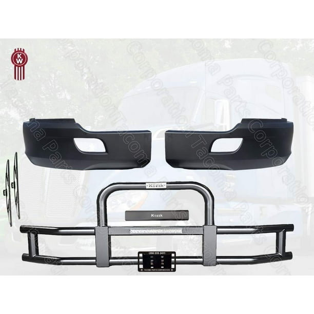 Kenworth T680 Black Bumper Corner Frontal Semi Truck Bumper Guard