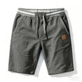 thumbnail image 4 of LEKWK Summer Casual Shorts for Men Lightweight Beach Lounge Wear Elastic Waist with Drawstring Comfy Relaxed Fit Workout Athletic Golf Bottoms with Side Pockets Dark Gray M, 4 of 5