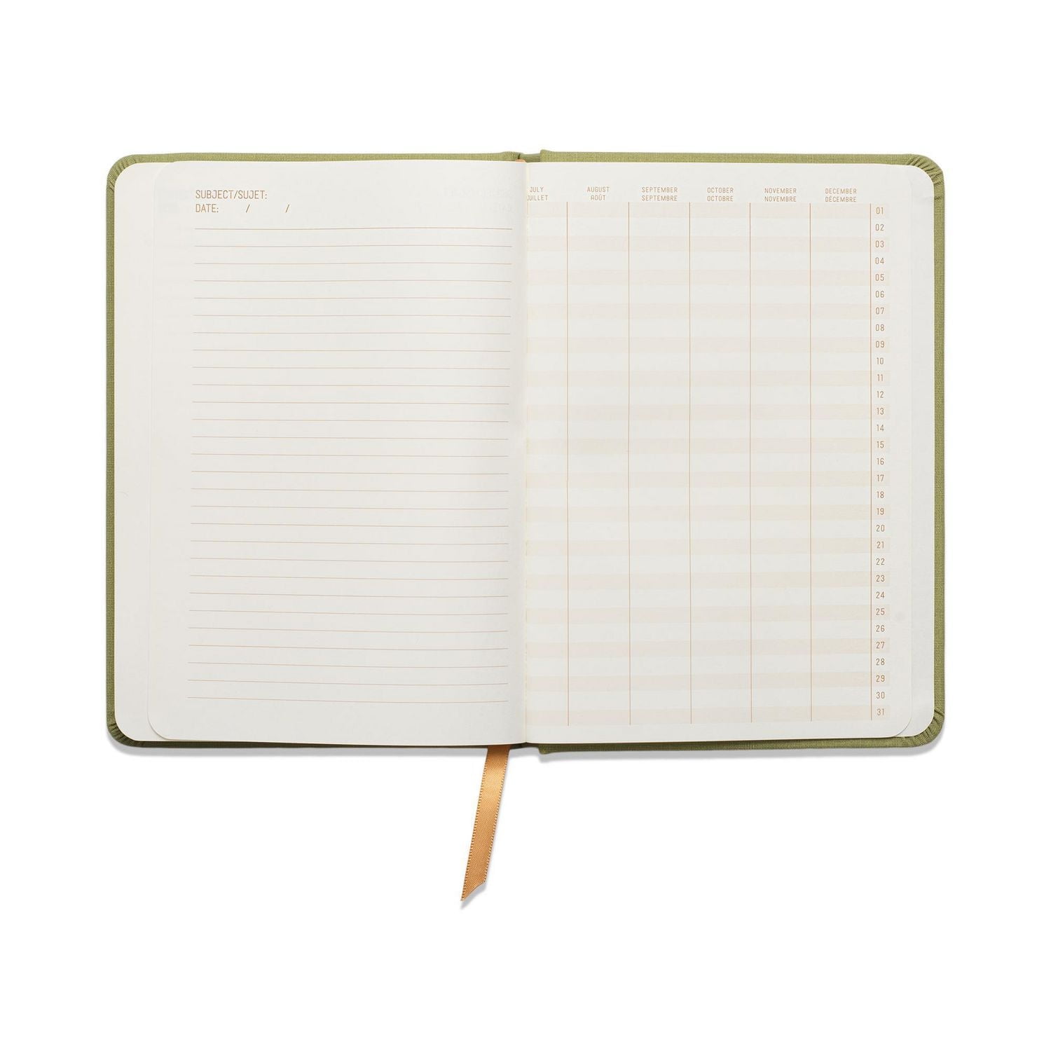 Think Ink Book Cloth Hardcover Green with Gold Sparkle Journal - 5.25” x 7.25", 160 Pages, Perfect For Teens and Adults at Home, School, or Work