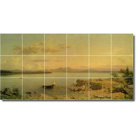 Ceramic Tile Mural-Martin Heade Waterfront Painting 309. 72" w x 36" h using (18) 12 x 12 ceramic tiles