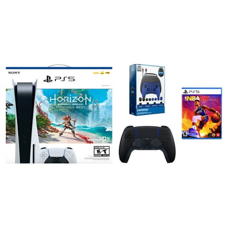 Sony Playstation 5 Disc Horizon Forbidden West with NBA 2K23, Extra Controller and Gamer Starter Pack Bundle - Midnight Black