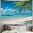 thumbnail image 2 of Shiartex  Tropical Ocean Beach Tapestry Seascape Palm Tree Botany Hawaii Coastal Starfish Nature Wall Art Summer Seaside Man Woman Wall Hanging Bedroom Dorm Decor Fabric 60x50inch, 2 of 6