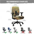 thumbnail image 5 of SCRAWLGOD Black Cat Floral Dustproof Computer Chair Cover with Armrest Slipcovers 4 Pieces Easy to Remove Rotating Chair Protector Breathable Swivel Chair Slipcover, 5 of 7