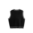 thumbnail image 2 of Douhoow Women Gothic Knit Sweater Vest Skull Argyle Print Knitwear V-neck Pullover Jumper Top, 2 of 8
