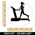 thumbnail image 2 of Woman Running on Treadmill Cardio Workout Gym Self-Inking Rubber Stamp Ink Stamper - Black Ink - Large 1-1/2 Inch, 2 of 7