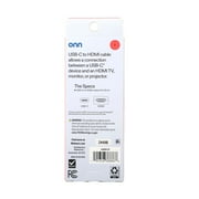 onn. USB-C to HDMI Cable (6 Feet / 1.8m), 4K Video & Audio Output for Laptop, Tablet, Phone to TV, Monitor, Projector