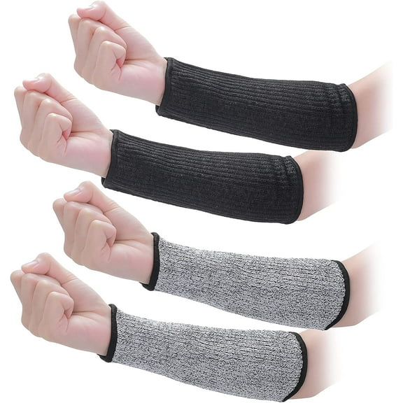 2Pairs Arm Protection Sleeves Cut Resistant Sleeves Level 5 Protective Arm Sleeves Heat Resistant Sleeves Protectors for Thin Skin Bruising Men Women