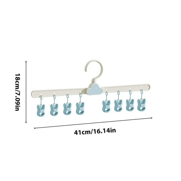Tainini Clothes Hanger,Laundry Drying Rack with 8 Clips for Sock, Underwear and Small Item Accessory