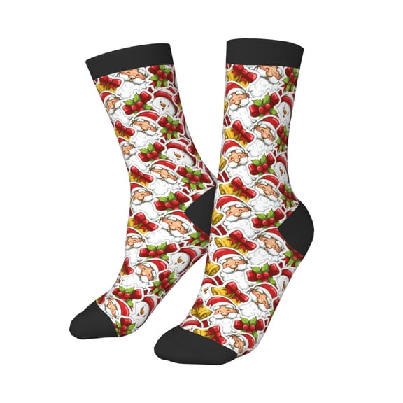 Kids Girls Boys Socks - Santa Claus bells Snowman Comfort Breathable Crew Socks for Boys Girls Kids, Soft Athletic Running Socks for Boys Socks 6-10 Years Old