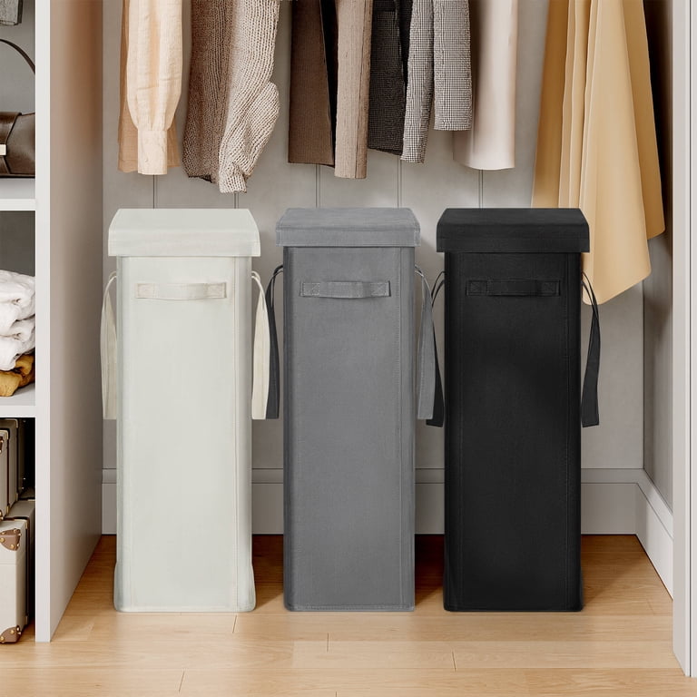 BGTREND Tall Slim Laundry Hamper With Lid, Gray photo 7