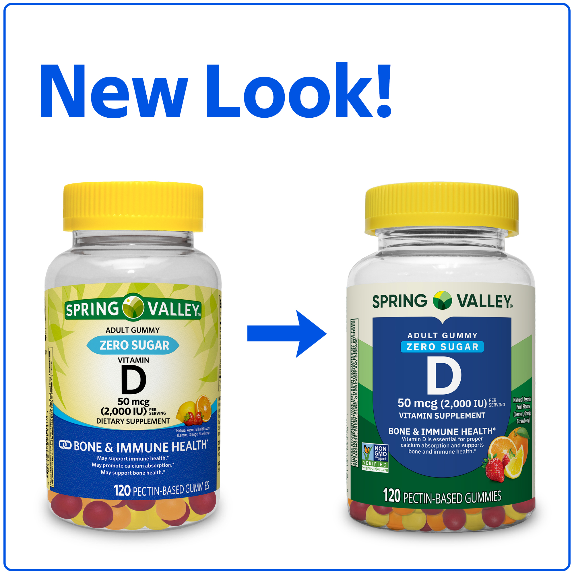 Gomitas de Vitamina D sin Azúcar de Spring Valley, 50 mcg (2000 UI), 120 Unidades, Suplemento Alimenticio para la Salud Ósea e Inmune 2