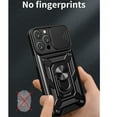 thumbnail image 4 of Rugged Case for iPhone 13 Pro Max Shockproof Phone Case with Camera Lens Slide Cover and Ring Holder Kickstand, Support Magnet Car Mount, Military Grade Heavy Duty Protection Cover, Green, 4 of 10