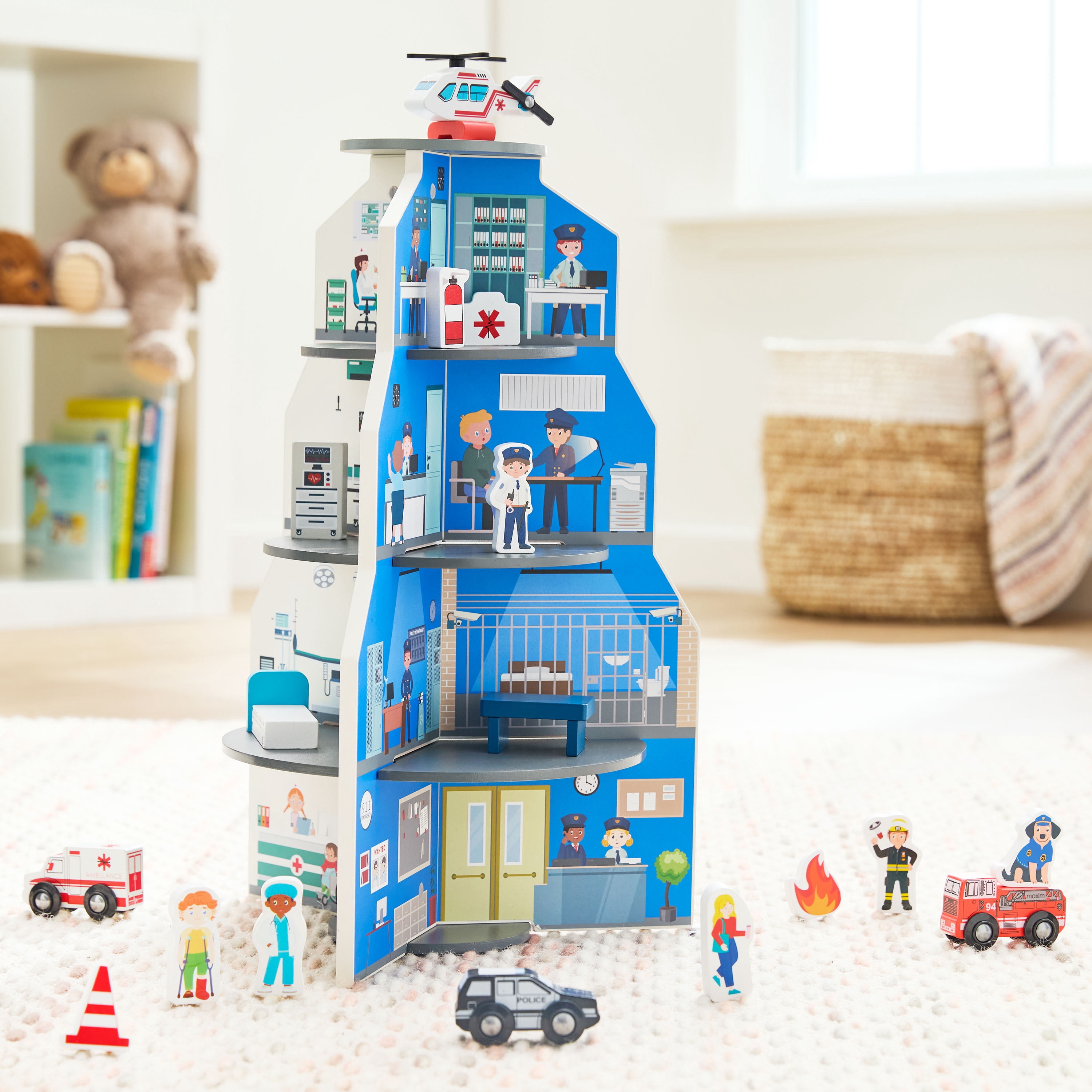 Spark.Create.Imagine. Emergency Wooden Play Set, 18 Pieces