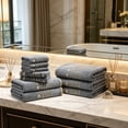 thumbnail image 4 of Btomtd Star Embroidered Bath Towels Set, Set of 8, 2 Bath Towels & 2 Hand Towels & 4 Square Towels, Soft & Absorbent, Gray, 4 of 6
