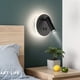 thumbnail image 2 of Lámparas de cabecera Luz de pared LED Luz de pared interior de hotel Luz de pared de pasillo de cama con interruptor negro 3W + 9W (redondo), 2 of 5