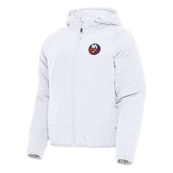 Women's Antigua White New York Islanders Universe Full-Zip Puffer Jacket