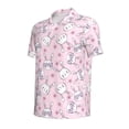 thumbnail image 2 of Balery Cute Rabbit Flower Printed Men’s Short Sleeve Polo Shirt, Midweight Men's Shirt,Golf Polo shirts -4X-Large, 2 of 9