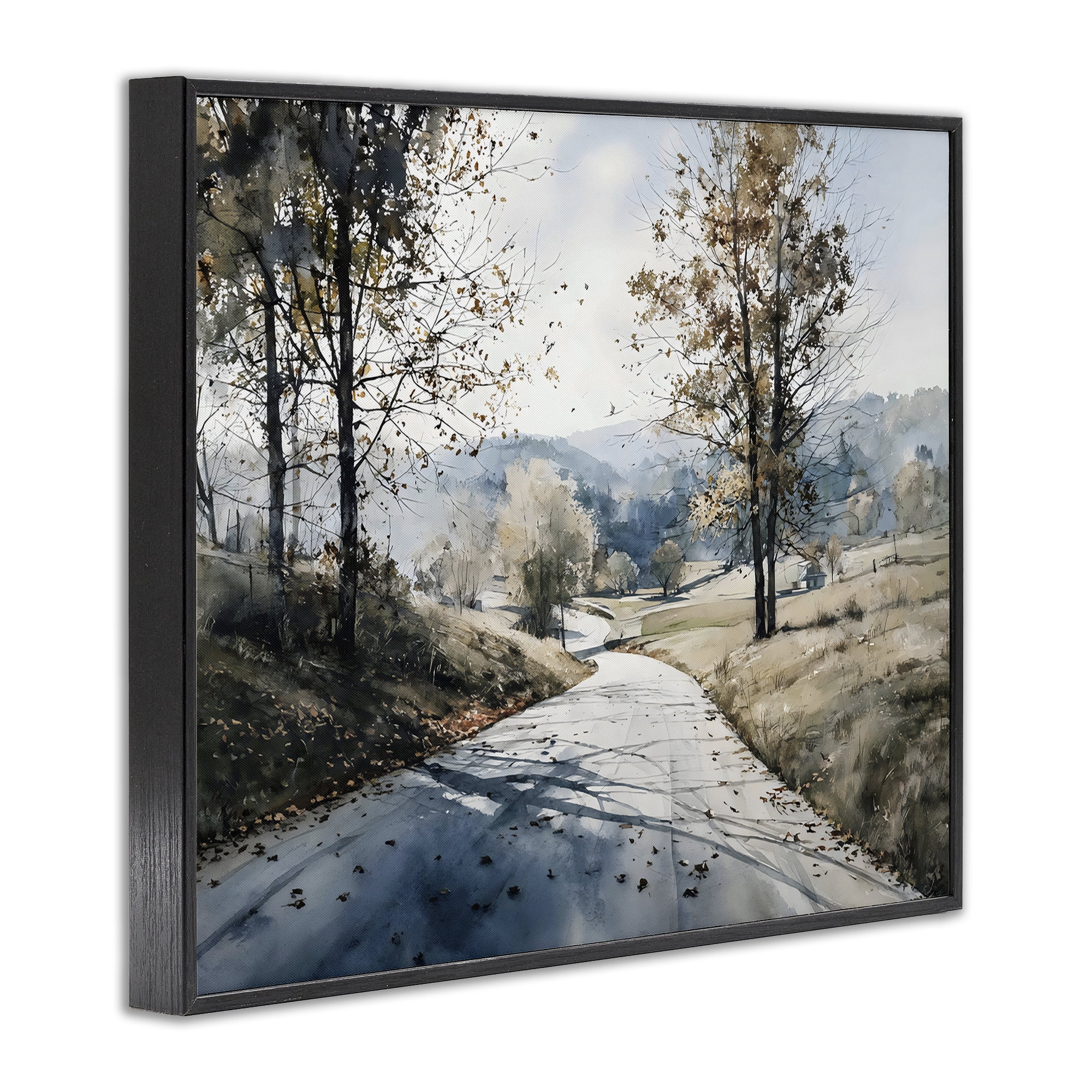 Stupell Industries Country Road in Autumn Black Framed Giclee Art, design by Franklyn Gregory