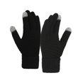 thumbnail image 2 of Tnobhg 1 Pair Women Winter Gloves Thick Windproof Plush Knitted Color Matching Elastic Warm Five Fingers Anti slip Soft Cozy Regular Fit Cycling Gloves Outdoor Gloves, 2 of 8