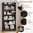 thumbnail image 6 of Yaheetech 6-Tier Wooden Bookshelf with Adjustable Open Shelf, Black, 6 of 10