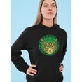 thumbnail image 2 of Cat's Head Colorful Mandala Hoodie Women -Image by Shutterstock, Female 3X-Large, 2 of 4