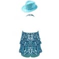 thumbnail image 2 of CHICTRY Kids Girls Modern Jazz Dance Tops with Hat Performance Competition Outfit Backless Sequins Leotard Sky Blue 16, 2 of 5