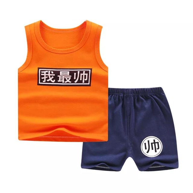 Ropa de bebé para niño, chándal informal, ropa de algodón puro, ropa de verano para bebés, camisetas y pantalones para niños, atuendo deportivo Tan Jianjun unisex