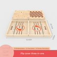 thumbnail image 1 of Wooden Blue Popping Checkers Game Family Interactive Tabletop Hockey Match Game 25x22cm, 1 of 6
